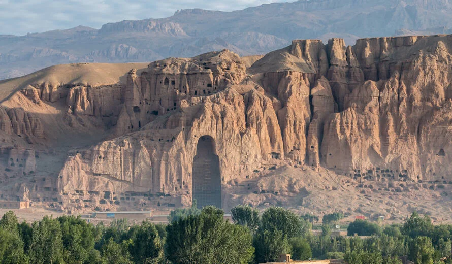 Cultural landscape and archaeological remains of the Bamiyan Valley, Afghanistan [Image via Shutterstock].