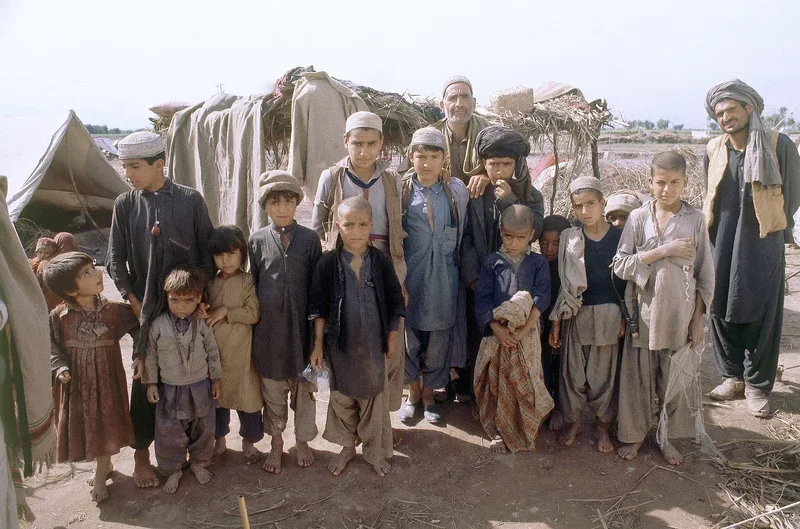 Afghan refugees are shown in a camp on Kohat Road outside of Peshawar, Pakistan, in 1980. [AP]