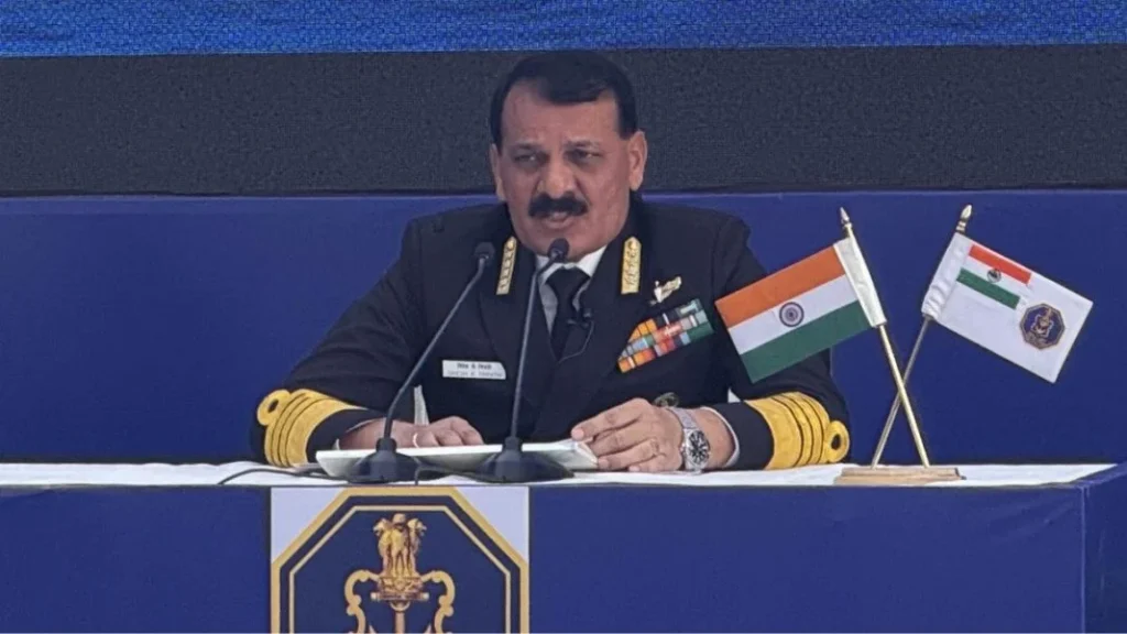 Indian Navy Chief raises concerns over Pakistan Navy's expansion with China's support, fueling regional maritime competition. [Image via ANI]