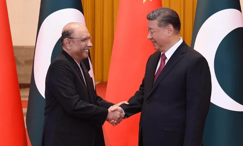 President Zardari and Xi Jinping reaffirm Pak-China relations, focusing on CPEC, cooperation, and security during Beijing visit. [Image via PID]