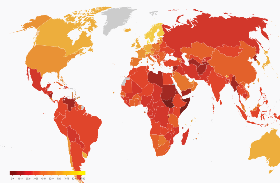 Afghanistan ranks 165th in Transparency International's 2024 Corruption Perceptions Index, scoring 17/100. [Image via Hum English]