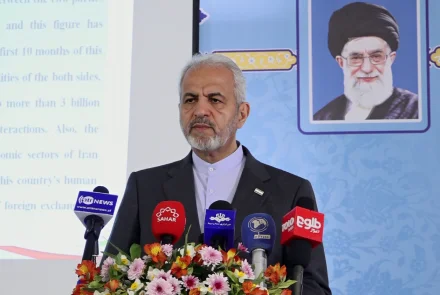 Iran's envoy in Kabul marks Islamic Revolution anniversary, highlights Iran-Afghanistan ties, anti-narcotics efforts. [Image via Tolo News]